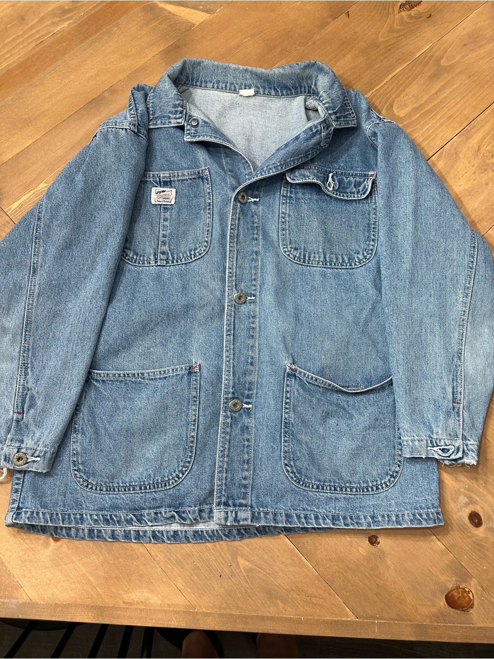 Vintage 80s 90s GAP Blue Jeans
Distressed Denim Chore Workwear
Jacket L